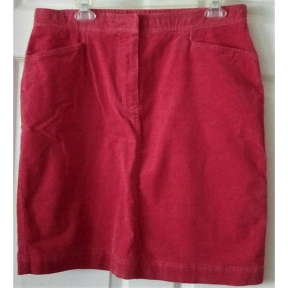 Jones Wear Dresses & Skirts - JONES Sport Coral Pink PInwale Utiity Cotton Corduroy Knee Length Skirt 12